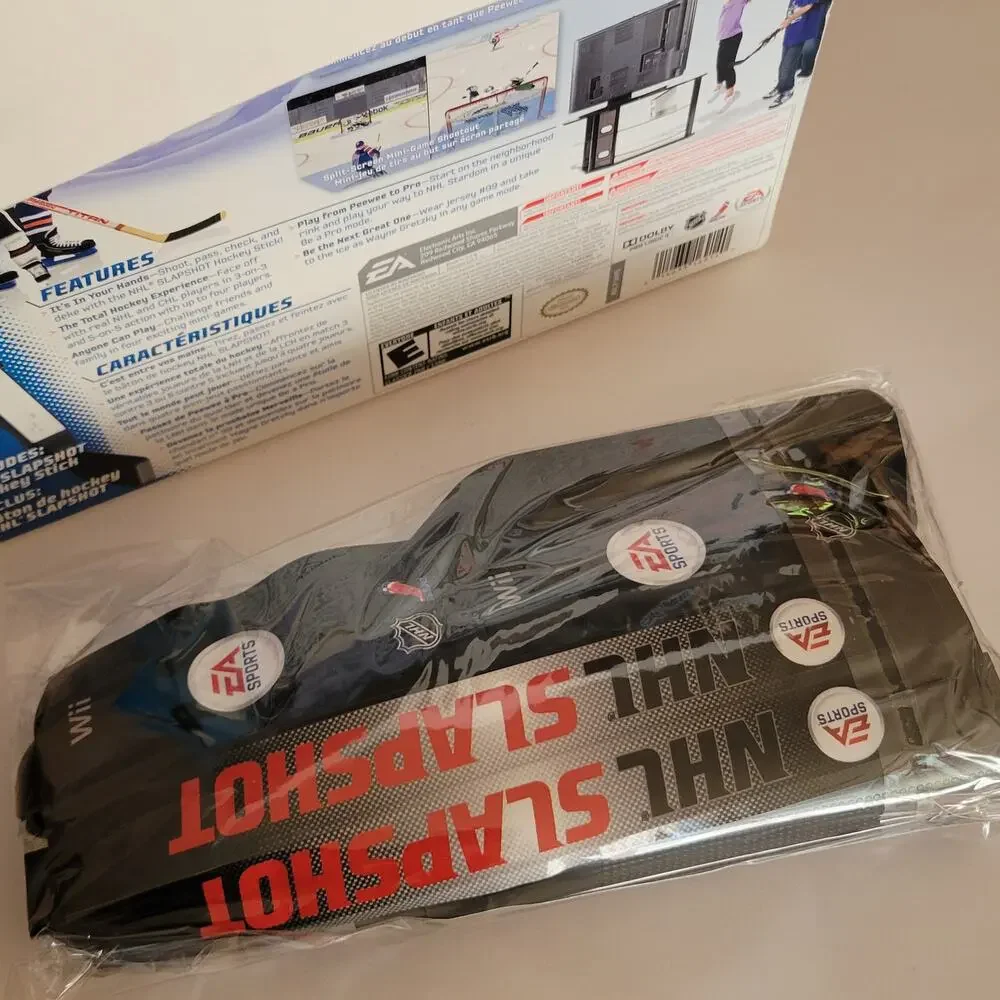 NHL Slapshot Nintendo Wii Bundle Game & Hockey Stick Peripheral Accessory Box
